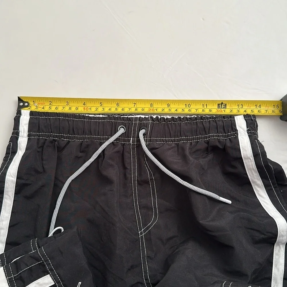 Hanalei Bay black and white mesh lined swim trunks